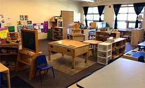 A photograph of the classroom physical environment set for the session