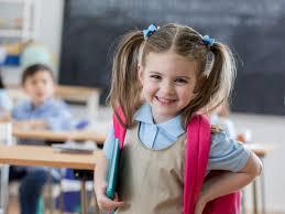 A happy pupil who expressed her needs and visited the washroom