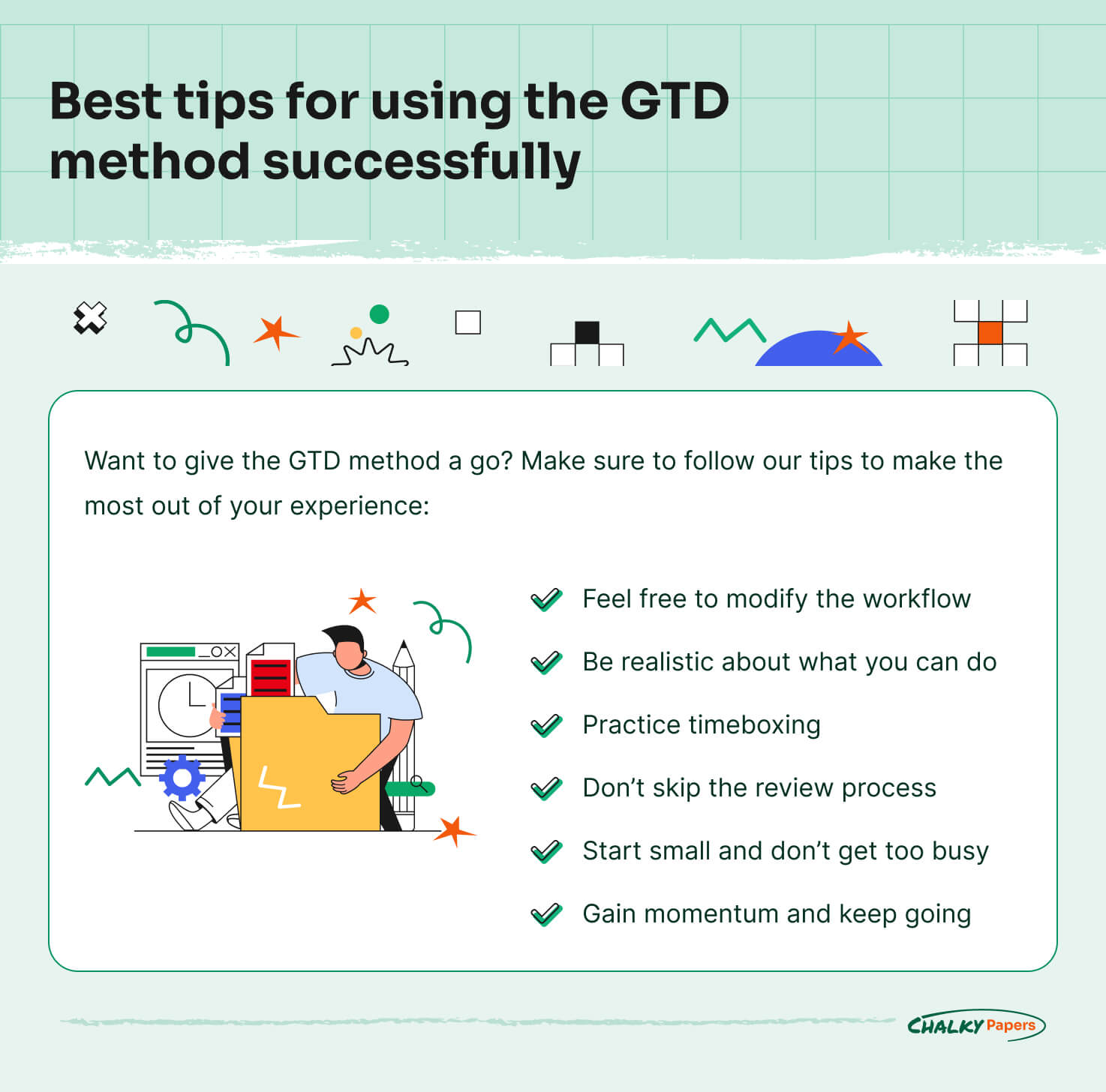 List of best tips for using the GTD method successfully.