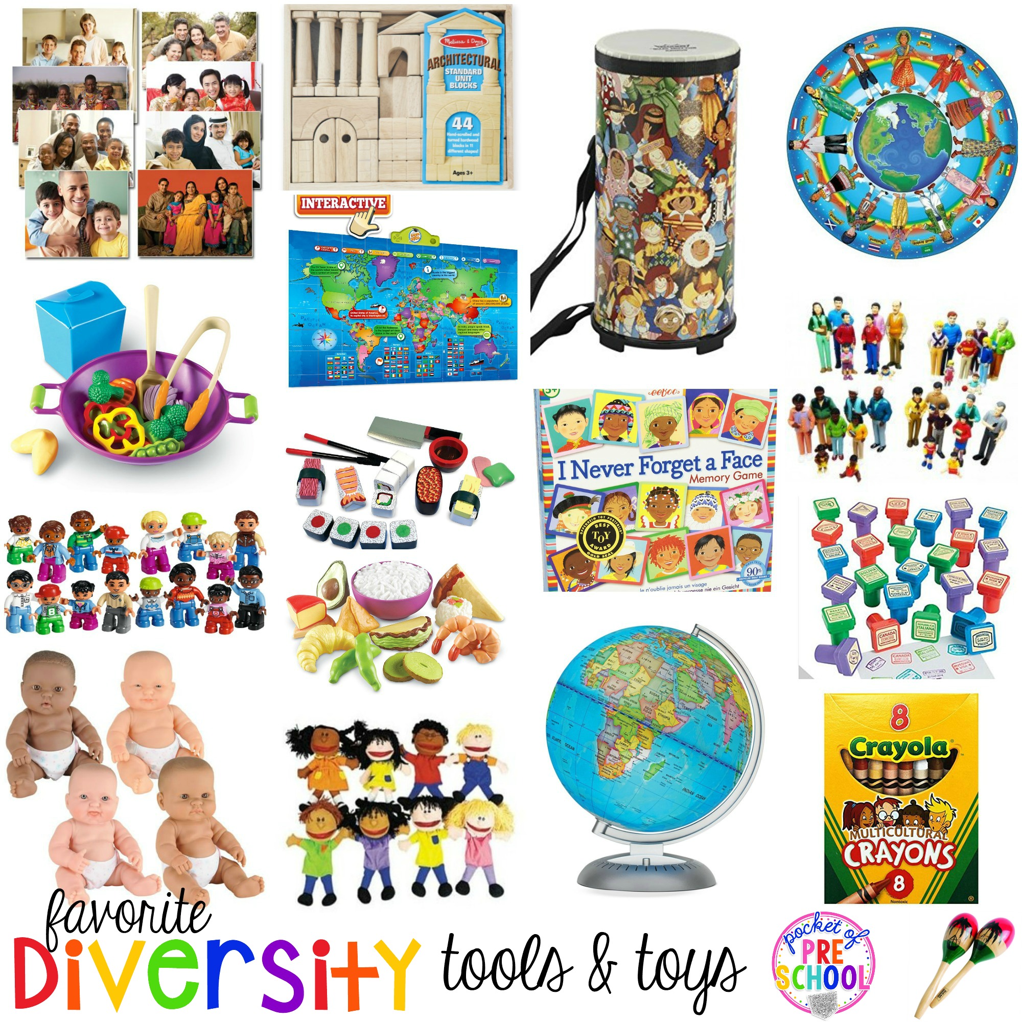 Favorite Collection of Diversity Tools and Toys for Preschool and Kindergarten